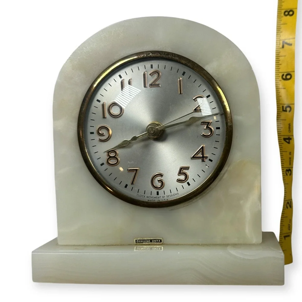 Vintage Made in USA Onyx Mantel Clock Movement‎ by Sessions  7